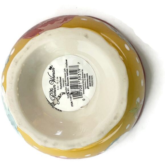 Pioneer Woman Blossom Jubilee Matching Plate and Footed Bowl Set of 2 Red Yellow - Picture 7 of 8